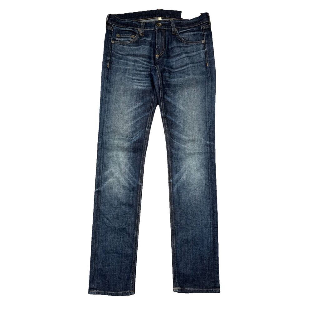 Rag & Bone The Dre Slim Boyfriend Jeans 24 (28x29.5) Pike Blue Stretch Womens